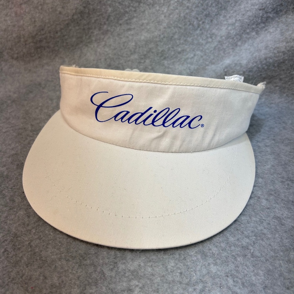 Cadillac Script Logo Unisex Cream Cadillac Sun Visor Adjustable OSFA